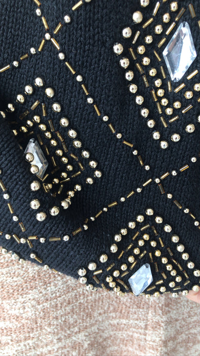 bedazzled. SWEATER. black.