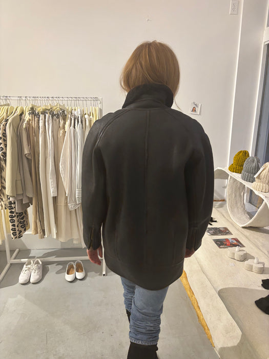 shearling jacket. KENZO. black.