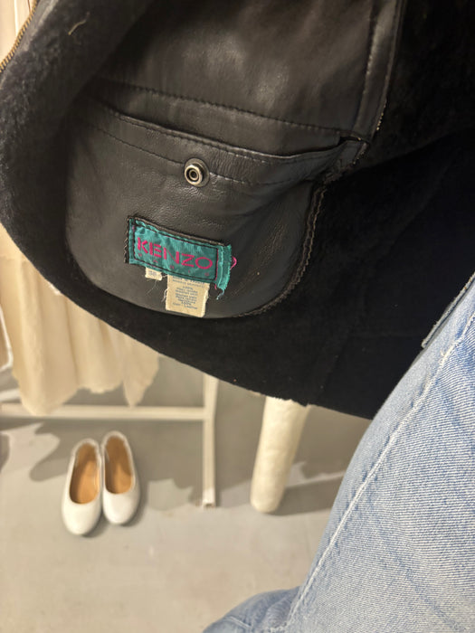 shearling jacket. KENZO. black.