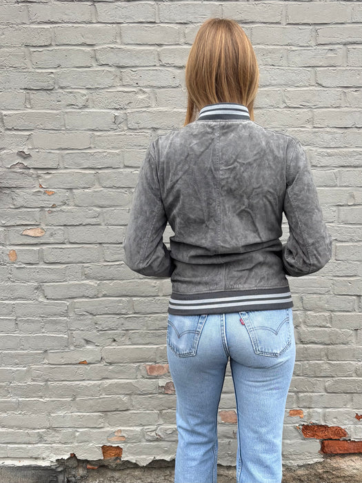 varsity. SUEDE. bomber.