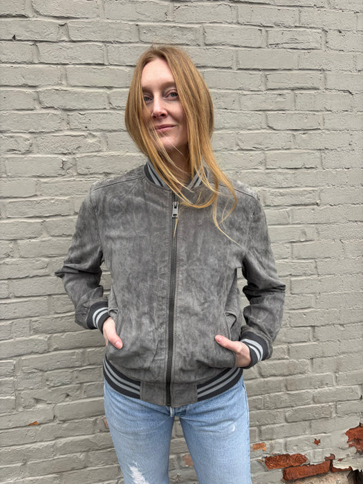 varsity. SUEDE. bomber.