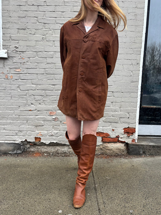 mahogany. SUEDE. jacket.