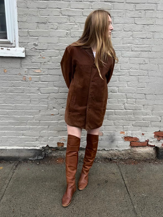 mahogany. SUEDE. jacket.