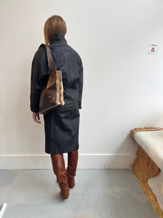 oversized. LEATHER. coat.